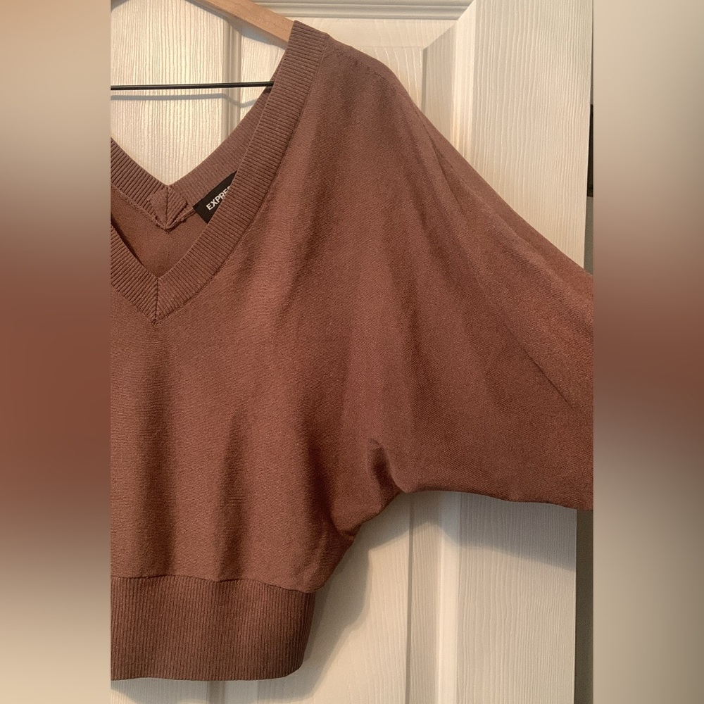 Gently Worn Express Deep Front & Back V-Neck Blouse. - Picture 3 of 5